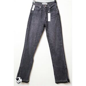 NWT EB Denim Black Two Jean Size 27 Inseam 33 High Rise Straight Made in USA